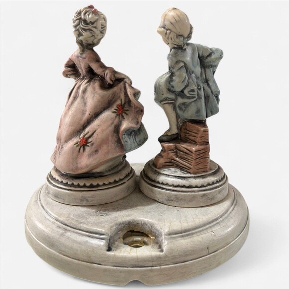 Vintage Holland Mold Victorian Hand Painted Lady & Gentleman Ceramic Figurines - Picture 4 of 7